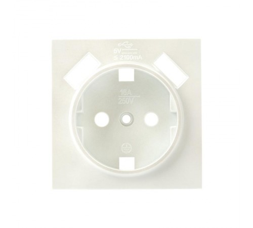 Валенсия лицевая панель розетки 1-местной с/з 16А жемчуг с защ. штор. с 2 USB 2,1А EKF PROxima   ESR16-L-028-50-2USB   EKF