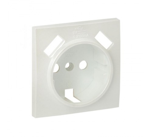 Валенсия лицевая панель розетки 1-местной с/з 16А жемчуг с защ. штор. с 2 USB 2,1А EKF PROxima   ESR16-L-028-50-2USB   EKF