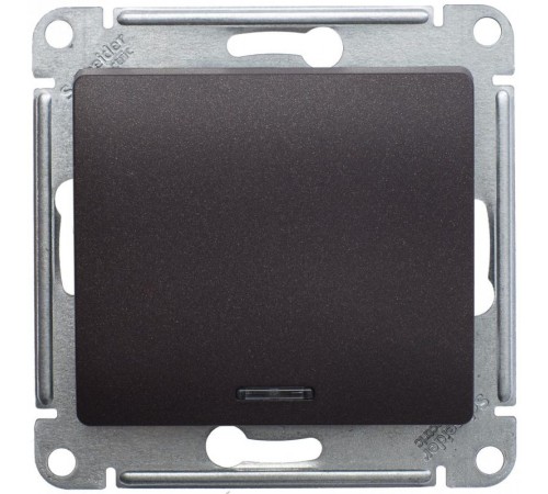 Glossa Шоколад Мех Переключатель 1-клавишный с подсветкой сх.6а, 10АХ  GSL000863  SE