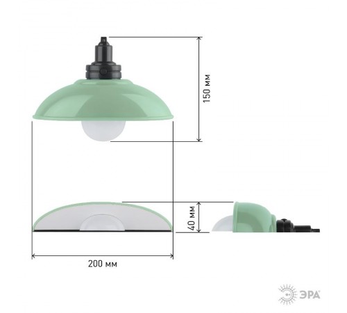 Ночник - светильник светодиодный NLED-487-1W-SW-GR настенный на батарейках с выключателем зеленый  Б0051476  ЭРА