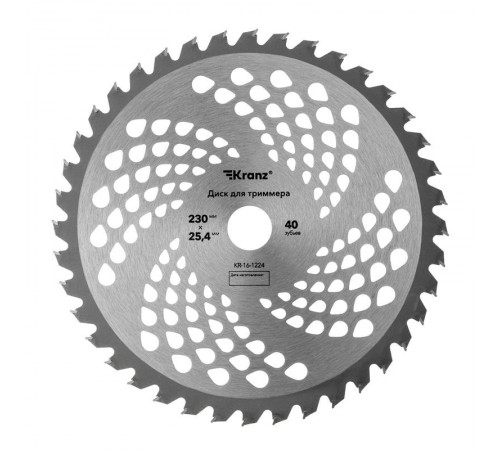 Диск для триммера 230x25,4мм, толщина 1,3мм, 40 зубьев  KR-16-1224  Kranz