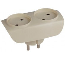 Тройник SP-2-I  2гн, без заземл. (сл. кость) (10/60/1500) Б0017017  ЭРА