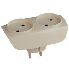 Тройник SP-2-I  2гн, без заземл. (сл. кость) (10/60/1500) Б0017017  ЭРА