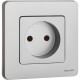 Inspiria Алюминий Розетка без заземления С/У без рамки  673712  Legrand