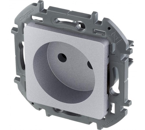 Inspiria Алюминий Розетка без заземления С/У без рамки  673712  Legrand