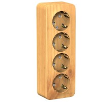 Blanca Ясень О/У с изолирующей пластиной Ясень Розетка 4-ая с заземлением со шторками 16А, 250В  BLNRA011415  SE