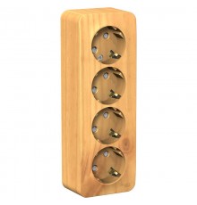 Blanca Ясень О/У с изолирующей пластиной Ясень Розетка 4-ая с заземлением со шторками 16А, 250В  BLNRA011415  SE