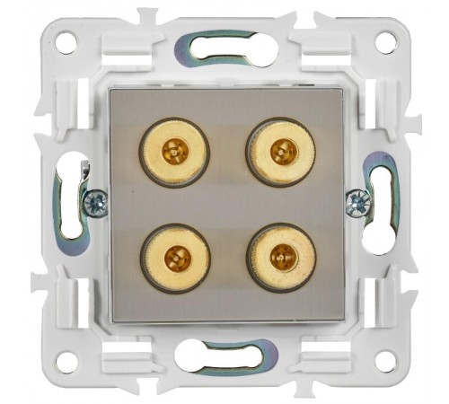 SKANDY Аудиорозетка 4-мест. SK-A01N никель  SK-S40-K50  IEK