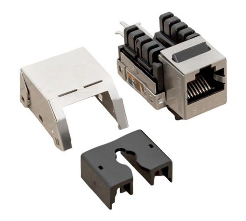 Модуль Keystone розеточный TERACOM PRO Cat.6 RJ-45 экранированный FTP 110 IDC 90 градусов  TRP-KSTN-SOCK-90D-6FTP  EKF