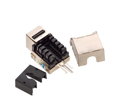 Модуль Keystone розеточный TERACOM PRO Cat.6 RJ-45 экранированный FTP 110 IDC 90 градусов  TRP-KSTN-SOCK-90D-6FTP  EKF