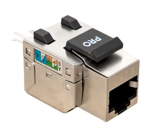 Модуль Keystone розеточный TERACOM PRO Cat.6 RJ-45 экранированный FTP 110 IDC 90 градусов  TRP-KSTN-SOCK-90D-6FTP  EKF