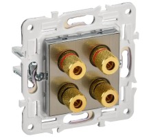 SKANDY Аудиорозетка 4-мест. SK-A01N никель  SK-S40-K50  IEK