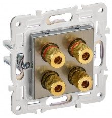 SKANDY Аудиорозетка 4-мест. SK-A01N никель  SK-S40-K50  IEK