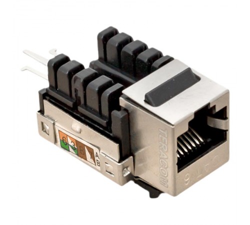Модуль Keystone розеточный TERACOM PRO Cat.6 RJ-45 экранированный FTP 110 IDC 90 градусов  TRP-KSTN-SOCK-90D-6FTP  EKF
