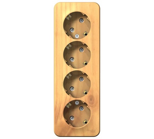 Blanca Ясень О/У с изолирующей пластиной Ясень Розетка 4-ая с заземлением со шторками 16А, 250В  BLNRA011415  SE