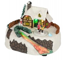 Фигура светодиодная новогодняя  EFIS-S02 композиция Деревня мультиколор 3*АА 16*13*12 см  Б0060481  ЭРА