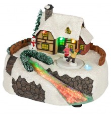 Фигура светодиодная новогодняя  EFIS-S02 композиция Деревня мультиколор 3*АА 16*13*12 см  Б0060481  ЭРА