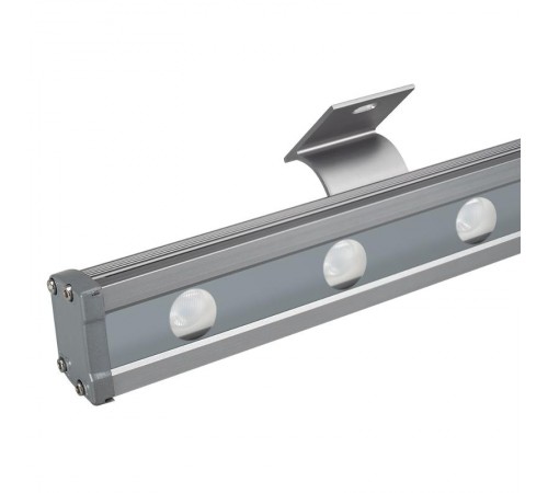 Прожектор светодиодный архитектурный AR-LINE-1000L-48W-24V RGB-Day4000 (Grey, 15x45 deg, DMX512)  027282  Arlight