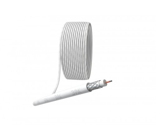 ЭРА Кабель коаксиальный RG-6U, 75 Ом, CCS/(оплётка Al 48%), PVC, цвет белый, бухта 20 м, SIMPLE  Б0044599  ЭРА