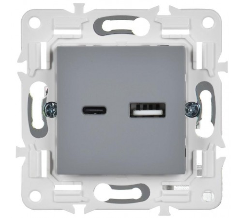 SKANDY Розетка USB A+C 3,1А SK-R14Gr серый   SK-U22-D31-K03  IEK
