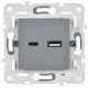 SKANDY Розетка USB A+C 3,1А SK-R14Gr серый   SK-U22-D31-K03  IEK