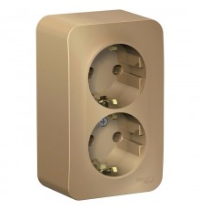 Blanca Титан О/У Розетка 2-ая с заземлением без шторок, 16А, 250В  BLNRA010204  SE