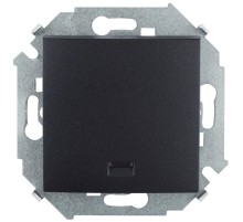 Simon 15 Графит Выключатель 1-кл кнопочный с подсветкой, 16А 250В, винт. зажим  1591160-038  Simon