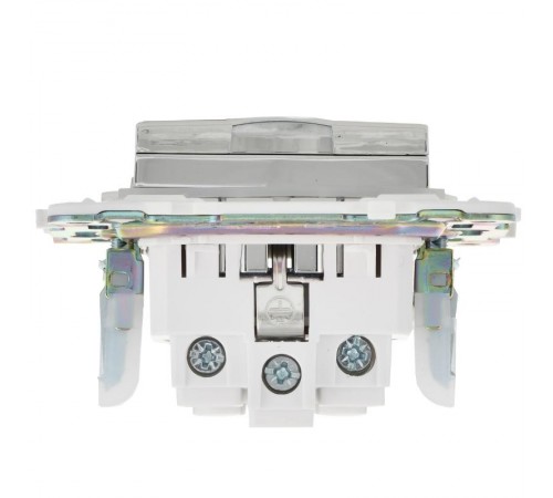 SKANDY Розетка з/к/ш с крышкой 16А IP44 SK-R11N никель  SK-R16-16-44-K50  IEK