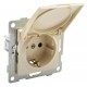 Ugra Розетка 1-ой с/з с з/ш и крышкой, СУ , 16А, 250В, беж  С11Р91-003  GUSI Electric