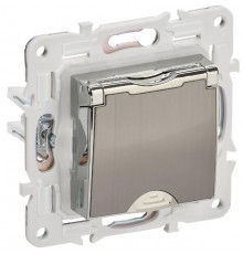 SKANDY Розетка з/к/ш с крышкой 16А IP44 SK-R11N никель  SK-R16-16-44-K50  IEK