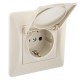 Ugra Розетка 1-ой с/з с з/ш и крышкой, СУ , 16А, 250В, беж  С11Р91-003  GUSI Electric