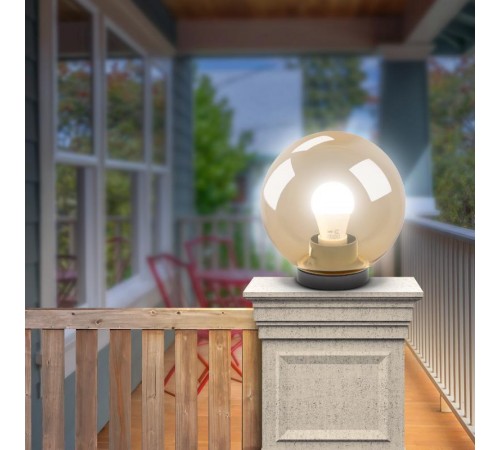 Светильник садово-парковый НТУ 01-100-303 без опоры, шар золотистый D=300 mm  Б0048058  ЭРА