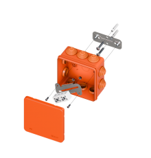 Коробка огнестойкая E45 100х100х50мм с клеммниками 4 полюса 0,5-10мм2 IP55 HF  plc-kmfr-100-410  EKF