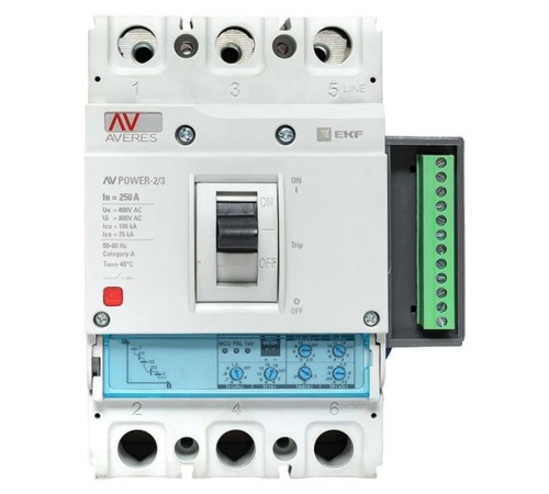 Выключатель автоматический AV POWER-2/3 250А 100kA ETU2.2 AVERES  mccb-23-250H-2.2-av  EKF