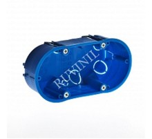 Коробка установочная 140х65х45 двухместная, металлические лапки (для полых стен)  10142  Рувинил