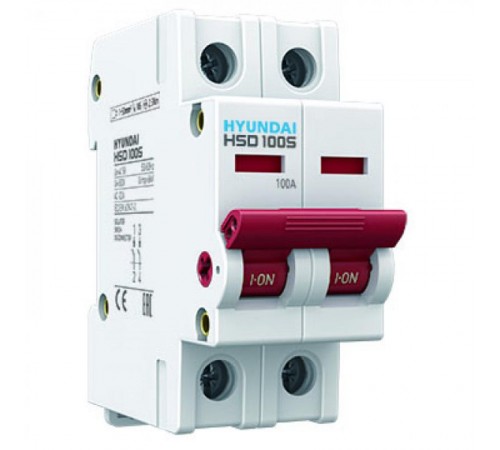 Выключатель нагрузки HSD100S 2PDSS0000C 00080 2 полюса 80А  13.04.000952  HYUNDAI