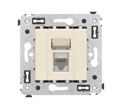 Компьютерная розетка RJ-45 в стену, кат.6А одинарная, "Avanti", "Ванильная дымка"  4405373  DKC