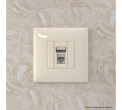 Компьютерная розетка RJ-45 в стену, кат.6А одинарная, "Avanti", "Ванильная дымка"  4405373  DKC