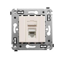 Компьютерная розетка RJ-45 в стену, кат.6А одинарная, "Avanti", "Ванильная дымка"  4405373  DKC