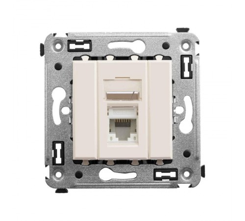 Компьютерная розетка RJ-45 в стену, кат.6А одинарная, "Avanti", "Ванильная дымка"  4405373  DKC