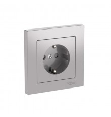 AtlasDesign Алюминий Розетка с заземлением со шторками, 16А, (в сборе с рамкой), быстрозажимные клеммы  ATN000344S  SE