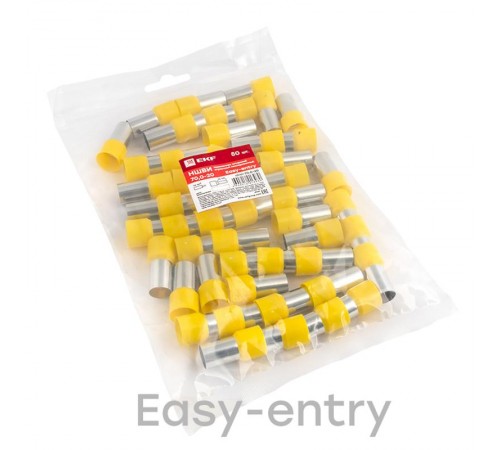 Наконечник штыревой втулочный изолированный НШвИ 70,0-20 (50шт.) EKF PROxima  nhvi-70.0-20  EKF