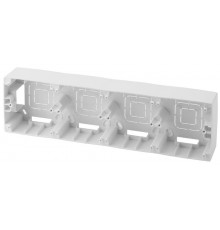 12-6104-01 ЭРА Коробка наклад. монтажа 4 поста, Эра12, белый  Б0043190  ЭРА