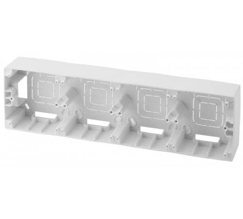 12-6104-01 ЭРА Коробка наклад. монтажа 4 поста, Эра12, белый  Б0043190  ЭРА