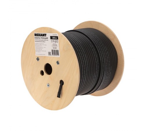 Кабель греющий саморегулирующийся SRL24-2CR, экранированный, 24Вт/м, 0,9мм2/70м, 200м REXANT  51-0278  REXANT