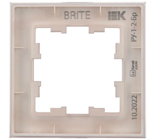 BRITE Рамка 1-ая РУ-1-2-Бр стекло розовый матовый  BR-M12-G-31-K14  IEK