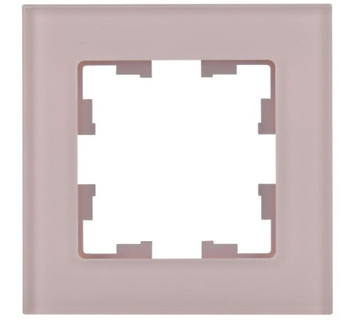 BRITE Рамка 1-ая РУ-1-2-Бр стекло розовый матовый  BR-M12-G-31-K14  IEK