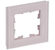 BRITE Рамка 1-ая РУ-1-2-Бр стекло розовый матовый  BR-M12-G-31-K14  IEK