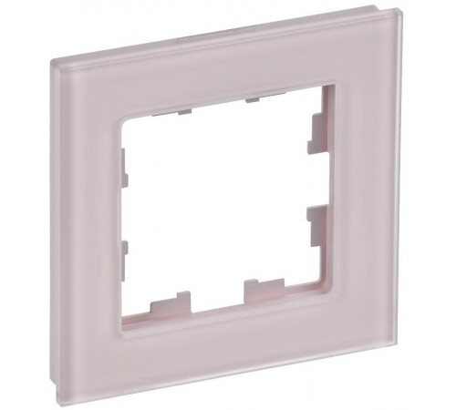 BRITE Рамка 1-ая РУ-1-2-Бр стекло розовый матовый  BR-M12-G-31-K14  IEK