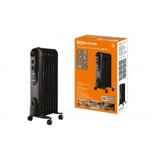 Масляный обогреватель МО-7К, чёрный, 1500 Вт, 7 сек, рег. мощ. (600/900/1500 Вт), термостат,   SQ2501-0904  TDM